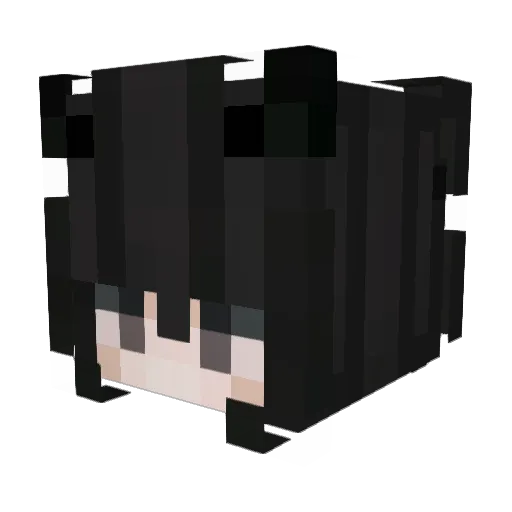 MeruMilk Minecraft avatar head, 3D render