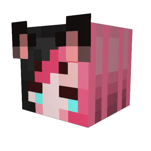 Meruruuuu Minecraft avatar head, 3D render