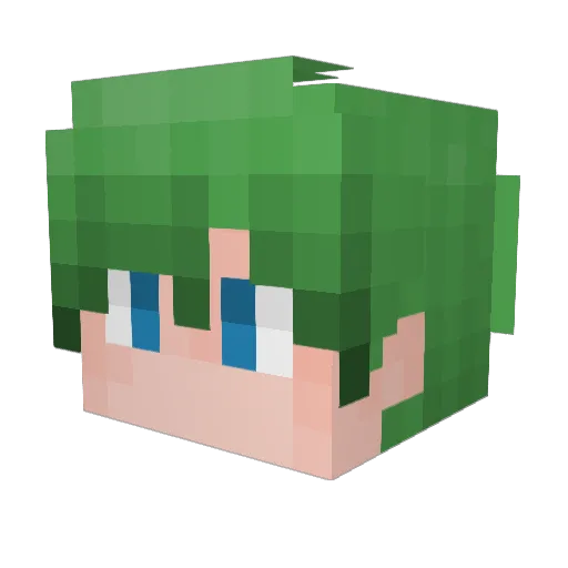 Mervida Minecraft avatar head, 3D render
