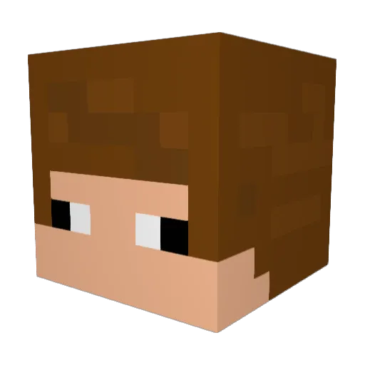 Mervilo Minecraft avatar head, 3D render