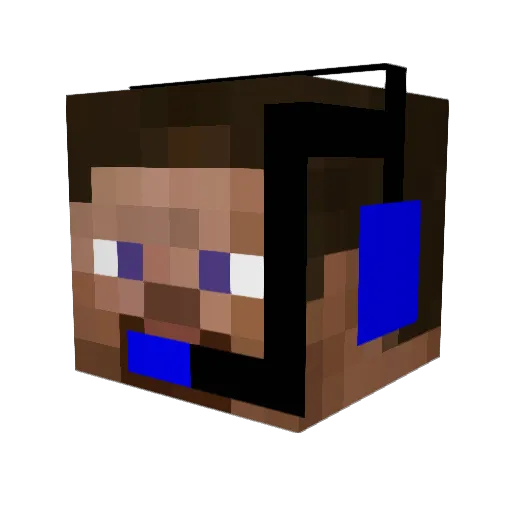 Mervin Minecraft avatar head, 3D render