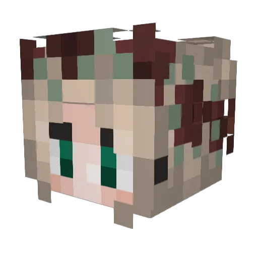 Mervolin Minecraft avatar head, 3D render