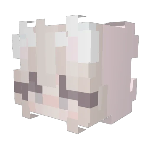 MeryB Minecraft avatar head, 3D render