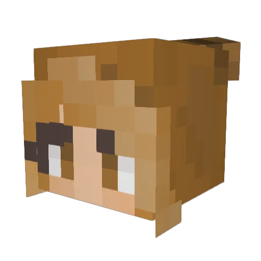 MeryBeary Minecraft avatar head, 3D render