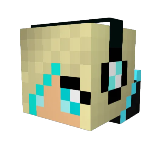 MeryFuck Minecraft avatar head, 3D render