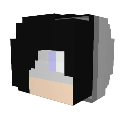 MerySina Minecraft avatar head, 3D render