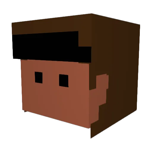 Merzby Minecraft avatar head, 3D render
