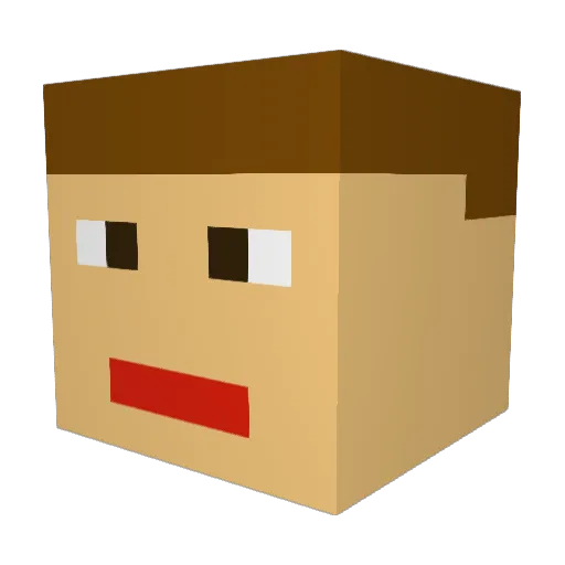 MesD123 Minecraft avatar head, 3D render