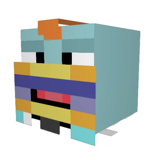 Meseratos Minecraft avatar head, 3D render