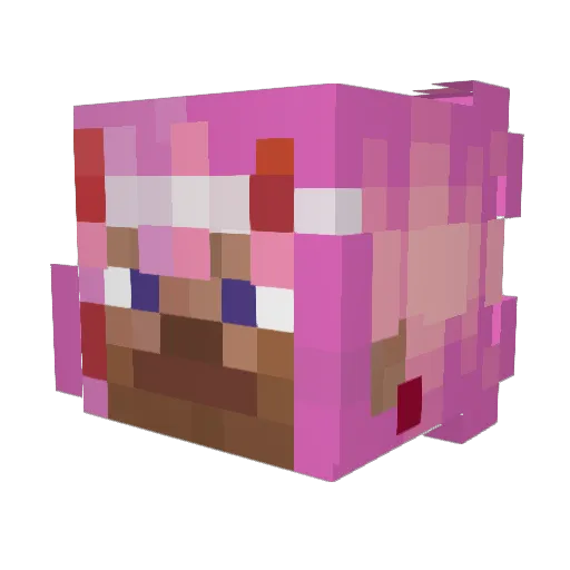 Mesh99 Minecraft avatar head, 3D render