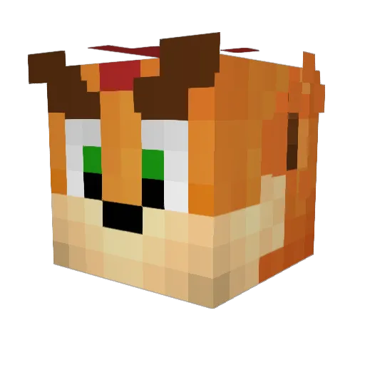 Meskoozy Minecraft avatar head, 3D render