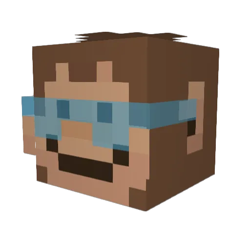 Mesm Minecraft avatar head, 3D render
