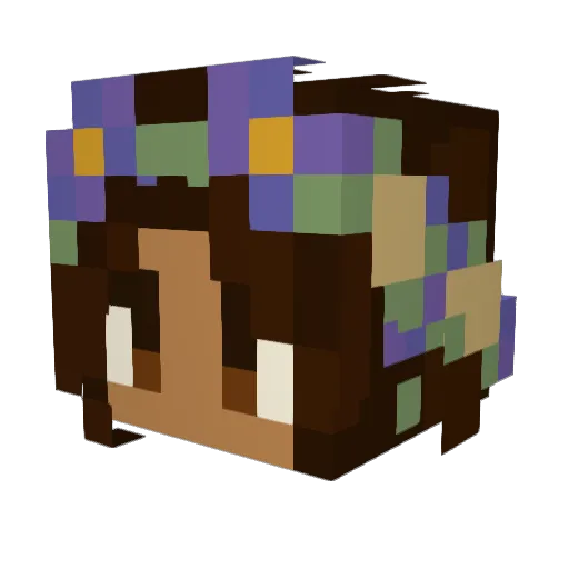 Mesmeriza Minecraft avatar head, 3D render