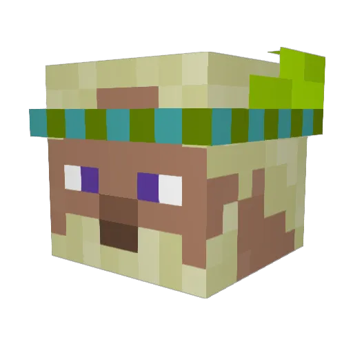 MessedUp_ Minecraft avatar head, 3D render