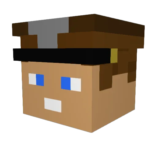 Messpotter Minecraft avatar head, 3D render