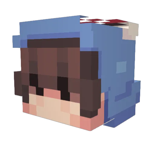 Messsssssy Minecraft avatar head, 3D render
