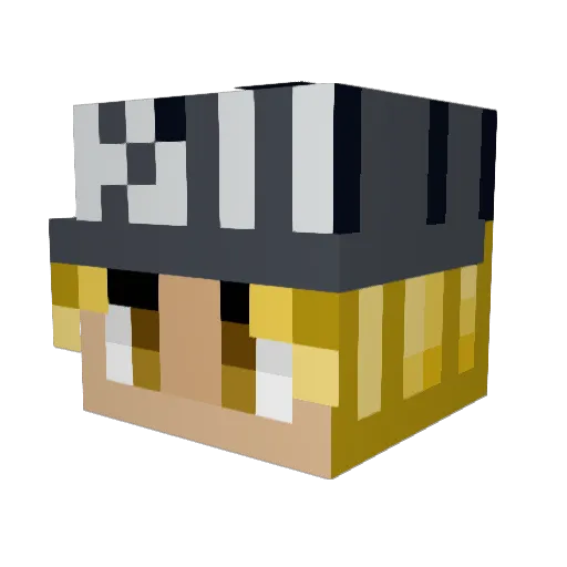 Messy_P Minecraft avatar head, 3D render