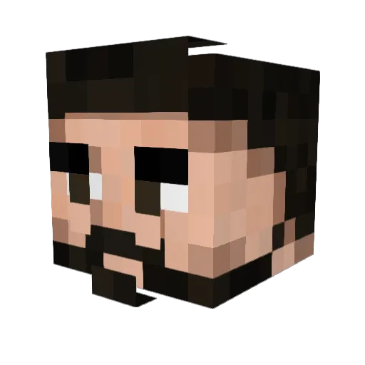 Mestacles Minecraft avatar head, 3D render