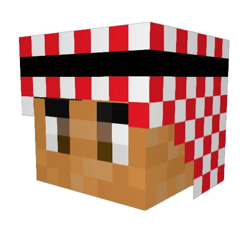 Mesteryl Minecraft avatar head, 3D render