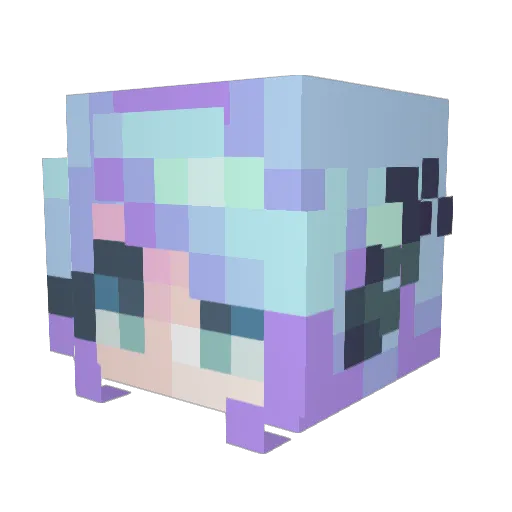 Mestha Minecraft avatar head, 3D render