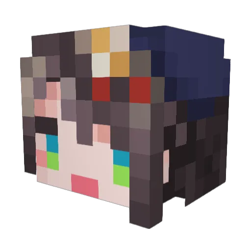 Mesubaru_Supreme Minecraft avatar head, 3D render