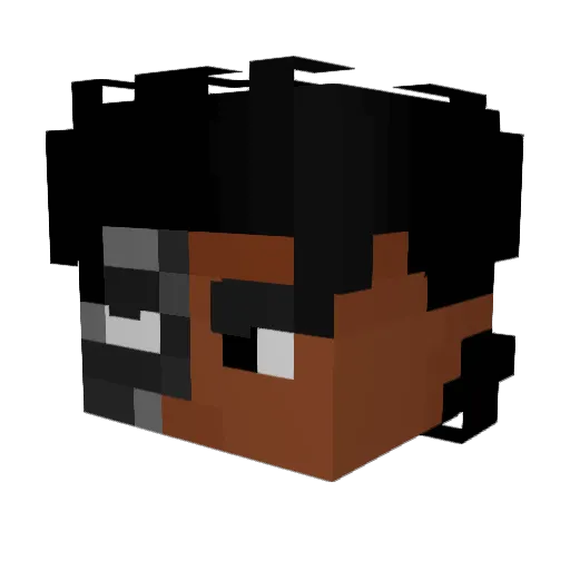 Met30 Minecraft avatar head, 3D render