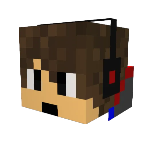 MetLix Minecraft avatar head, 3D render
