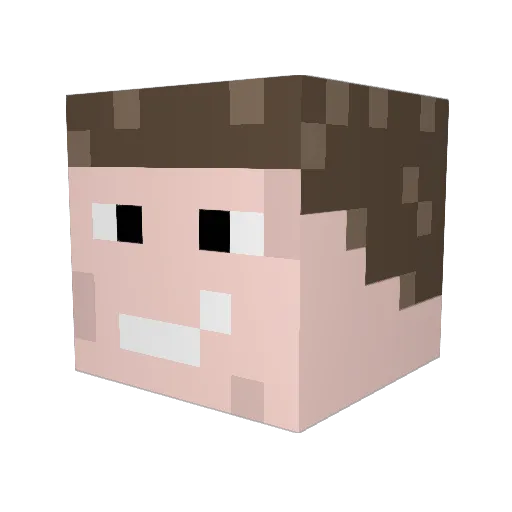 MetRound Minecraft avatar head, 3D render