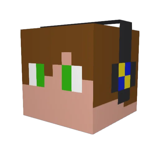 Meta678 Minecraft avatar head, 3D render