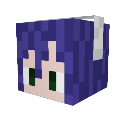 MetaMagi Minecraft avatar head, 3D render