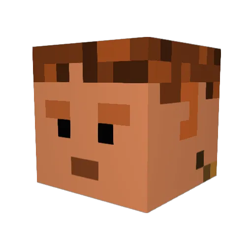 MetaMarc Minecraft avatar head, 3D render