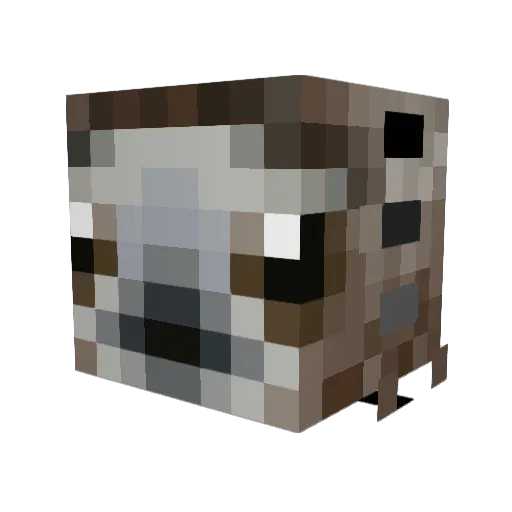 MetaSloth Minecraft avatar head, 3D render