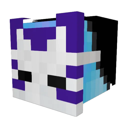Meta_Fox Minecraft avatar head, 3D render