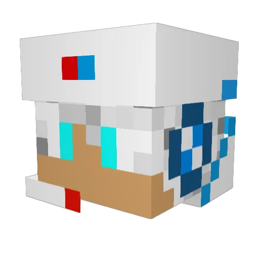 Metal013 Minecraft avatar head, 3D render