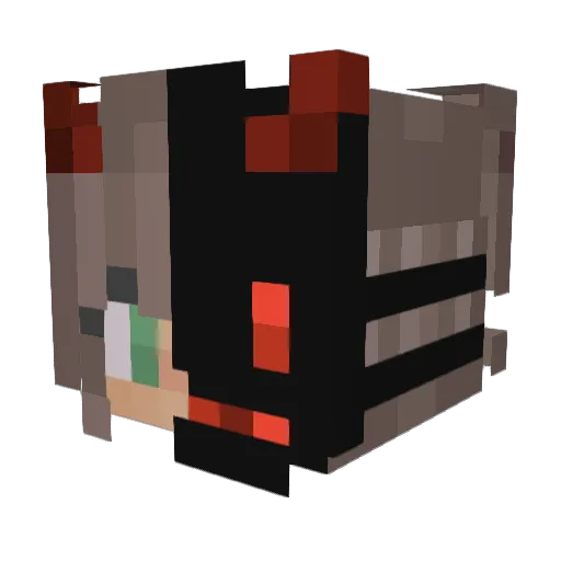 MetalColic Minecraft avatar head, 3D render