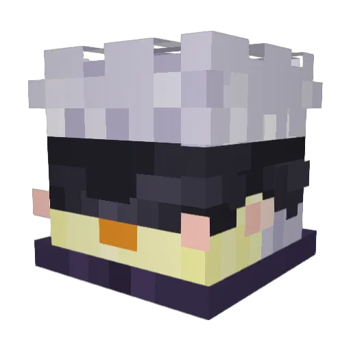MetalKnux Minecraft avatar head, 3D render