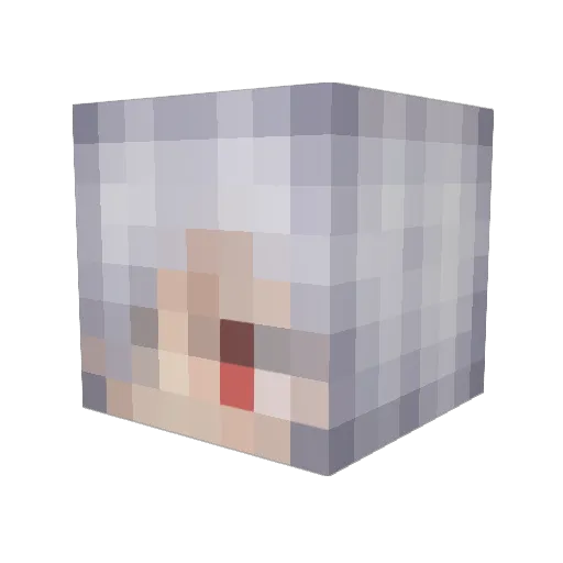 MetalNaz Minecraft avatar head, 3D render