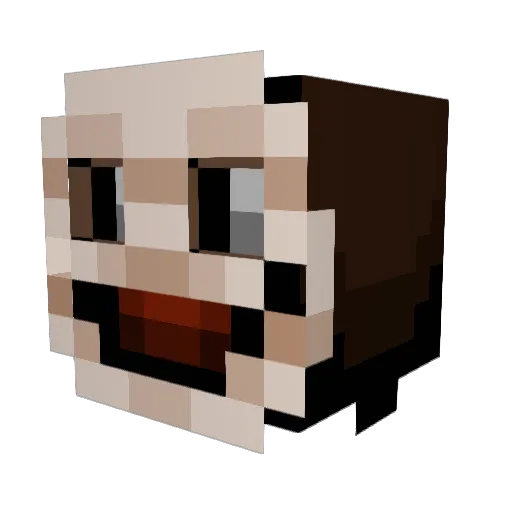 MetalNewbie Minecraft avatar head, 3D render