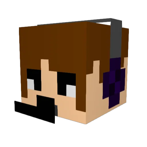 MetalPinky Minecraft avatar head, 3D render