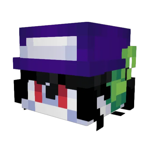 Metalic Minecraft avatar head, 3D render