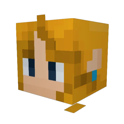 Metalichap Minecraft avatar head, 3D render