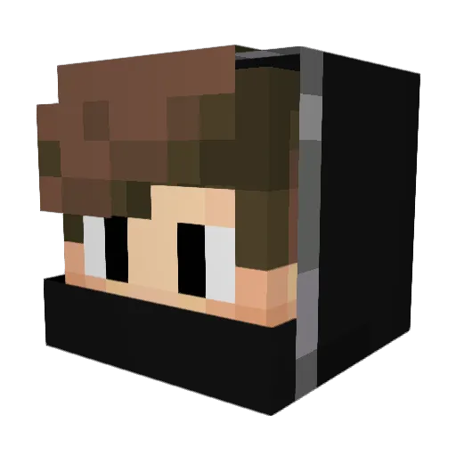 MetallicFade Minecraft avatar head, 3D render