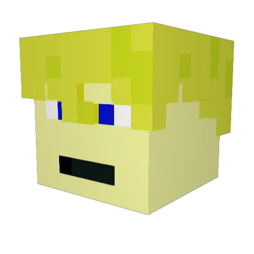 Metallicbrains Minecraft avatar head, 3D render