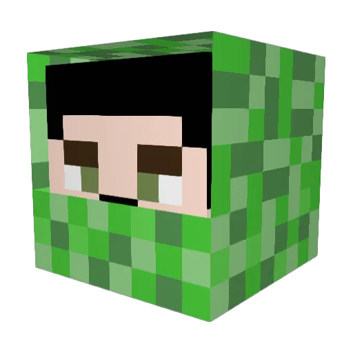 Metallivane Minecraft avatar head, 3D render