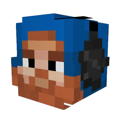 Metalllllllll Minecraft avatar head, 3D render