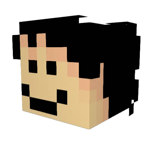 Metaloyde Minecraft avatar head, 3D render