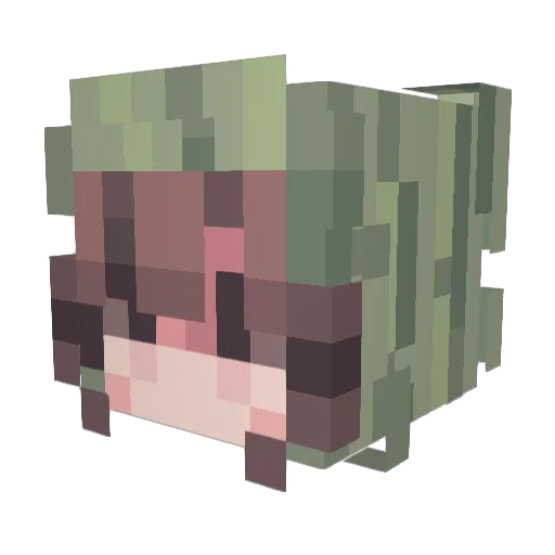 Metamorphie Minecraft avatar head, 3D render