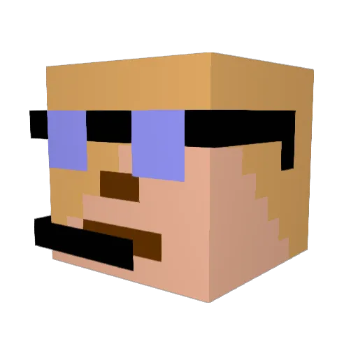 Metaname Minecraft avatar head, 3D render