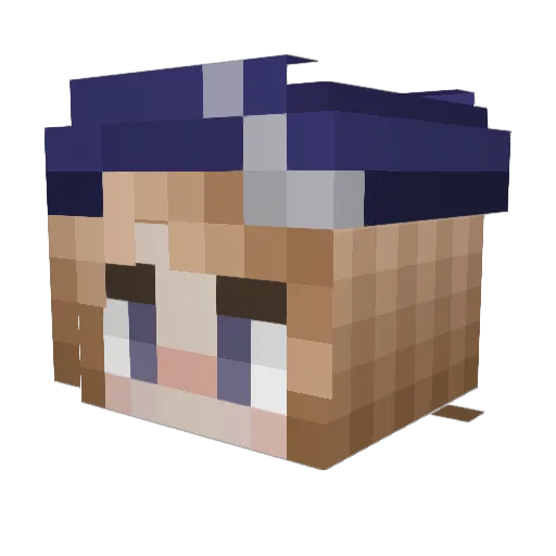 Meteion Minecraft avatar head, 3D render