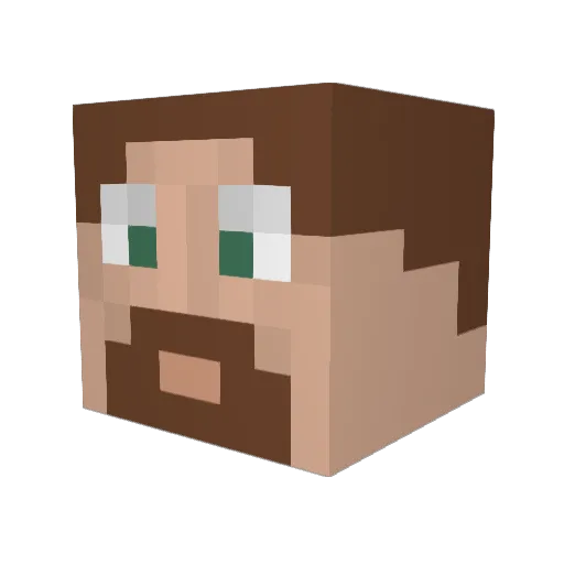 Metelo Minecraft avatar head, 3D render